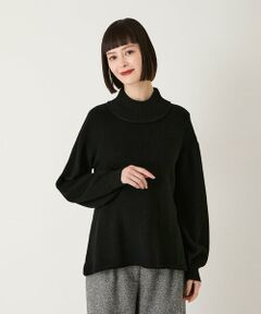 Maison de CINQ / メゾン ドゥ サンク ニット・セーター | 【小さいサイズ】リブネックデザインウールニットプルオーバー