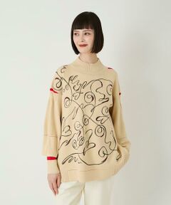 Maison de CINQ / メゾン ドゥ サンク ニット・セーター | 【小さいサイズ】ニュアンス刺繍アクセントニットプルオーバー