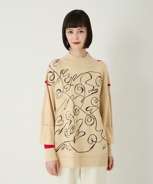 Maison de CINQ / メゾン ドゥ サンク ニット・セーター | 【小さいサイズ】ニュアンス刺繍アクセントニットプルオーバー | 詳細1