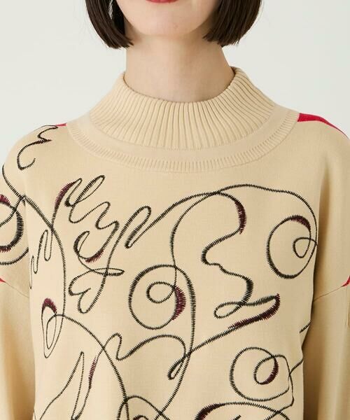 Maison de CINQ / メゾン ドゥ サンク ニット・セーター | 【小さいサイズ】ニュアンス刺繍アクセントニットプルオーバー | 詳細5
