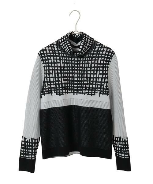 Maison de CINQ / メゾン ドゥ サンク ニット・セーター | 【小さいサイズ】チェックアクセントタートルネックニット | 詳細25