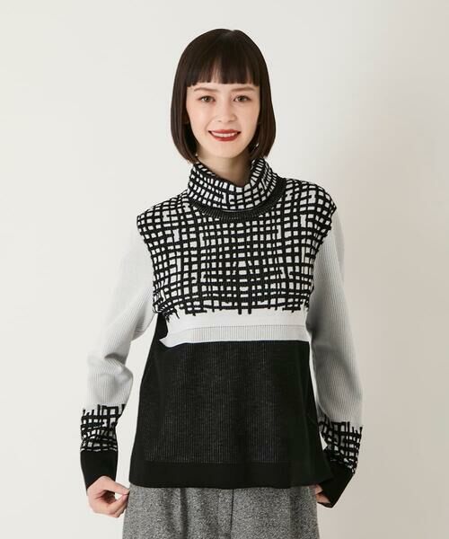 Maison de CINQ / メゾン ドゥ サンク ニット・セーター | 【小さいサイズ】チェックアクセントタートルネックニット | 詳細9