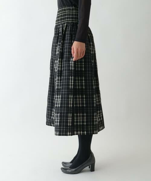Maison de CINQ / メゾン ドゥ サンク ロング・マキシ丈スカート | 【小さいサイズ】チェックジャカードシャーリングスカート | 詳細1