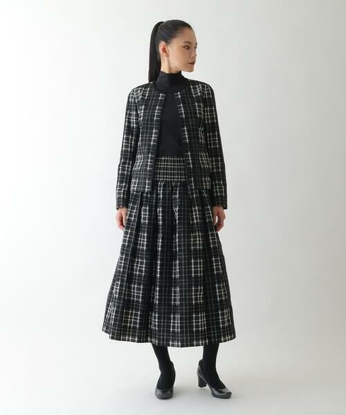 Maison de CINQ / メゾン ドゥ サンク ロング・マキシ丈スカート | 【小さいサイズ】チェックジャカードシャーリングスカート | 詳細12