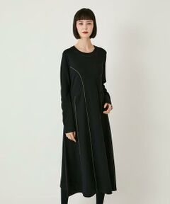 Maison de CINQ / メゾン ドゥ サンク ロング・マキシ丈ワンピース | 【小さいサイズ】ラインアクセント切り替えデザインポンチワンピース