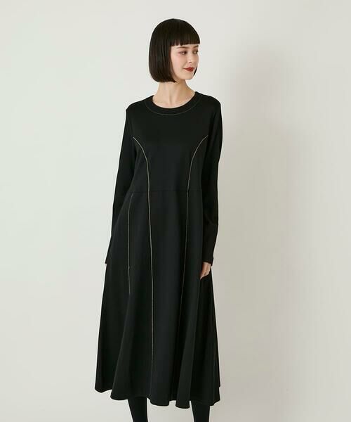 Maison de CINQ / メゾン ドゥ サンク ロング・マキシ丈ワンピース | 【小さいサイズ】ラインアクセント切り替えデザインポンチワンピース | 詳細1