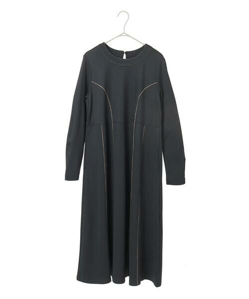 Maison de CINQ / メゾン ドゥ サンク ロング・マキシ丈ワンピース | 【小さいサイズ】ラインアクセント切り替えデザインポンチワンピース | 詳細10