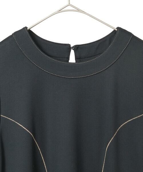 Maison de CINQ / メゾン ドゥ サンク ロング・マキシ丈ワンピース | 【小さいサイズ】ラインアクセント切り替えデザインポンチワンピース | 詳細12