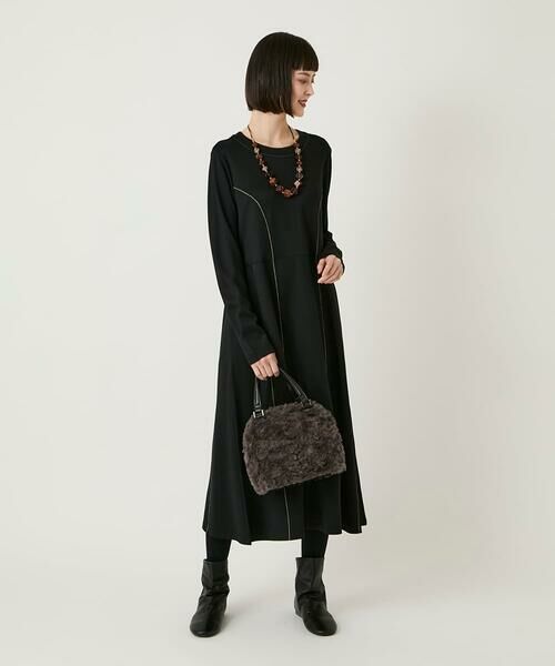 Maison de CINQ / メゾン ドゥ サンク ロング・マキシ丈ワンピース | 【小さいサイズ】ラインアクセント切り替えデザインポンチワンピース | 詳細5
