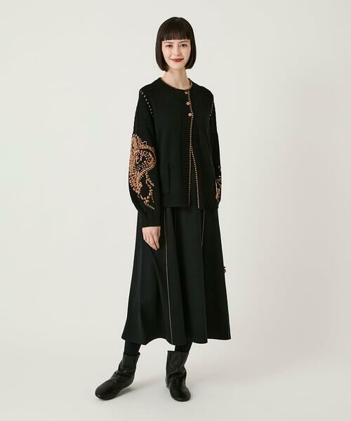 Maison de CINQ / メゾン ドゥ サンク ロング・マキシ丈ワンピース | 【小さいサイズ】ラインアクセント切り替えデザインポンチワンピース | 詳細7