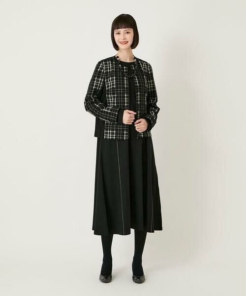 Maison de CINQ / メゾン ドゥ サンク ロング・マキシ丈ワンピース | 【小さいサイズ】ラインアクセント切り替えデザインポンチワンピース | 詳細8