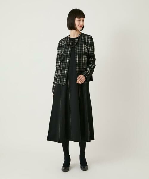 Maison de CINQ / メゾン ドゥ サンク ロング・マキシ丈ワンピース | 【小さいサイズ】ラインアクセント切り替えデザインポンチワンピース | 詳細9