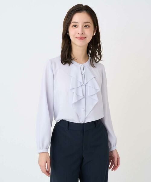 Maison de CINQ / メゾン ドゥ サンク シャツ・ブラウス | 【小さいサイズ】ラッフルフリルブラウス/洗濯機で洗える | 詳細1