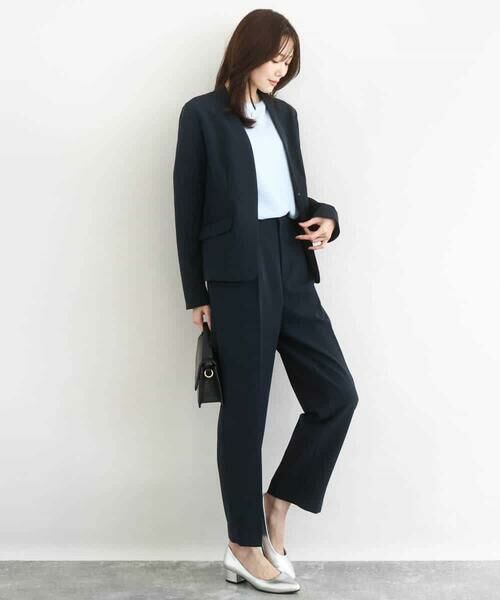 Maison de CINQ / メゾン ドゥ サンク テーラードジャケット | 【小さいサイズ】ダブルクロス カラーレスジャケット/セットアップ対応/洗える | 詳細6