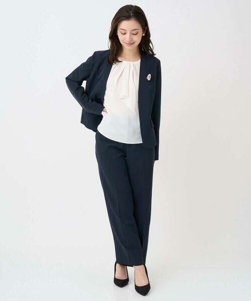 Maison de CINQ / メゾン ドゥ サンク テーラードジャケット | 【小さいサイズ】ダブルクロス カラーレスジャケット/セットアップ対応/洗える | 詳細20