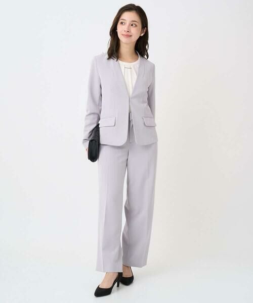 Maison de CINQ / メゾン ドゥ サンク テーラードジャケット | 【小さいサイズ】ダブルクロス カラーレスジャケット/セットアップ対応/洗える | 詳細21