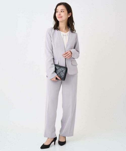 Maison de CINQ / メゾン ドゥ サンク テーラードジャケット | 【小さいサイズ】ダブルクロス カラーレスジャケット/セットアップ対応/洗える | 詳細22