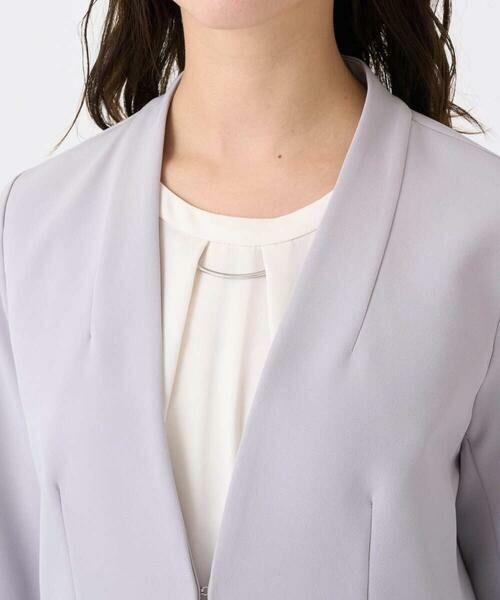 Maison de CINQ / メゾン ドゥ サンク テーラードジャケット | 【小さいサイズ】ダブルクロス カラーレスジャケット/セットアップ対応/洗える | 詳細7