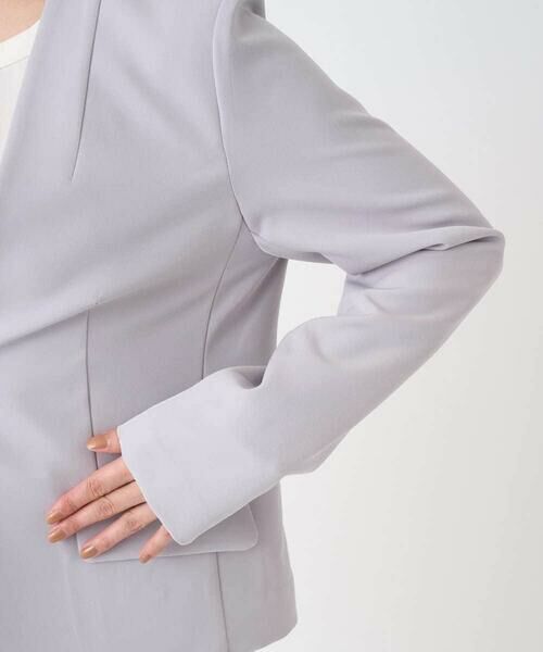 Maison de CINQ / メゾン ドゥ サンク テーラードジャケット | 【小さいサイズ】ダブルクロス カラーレスジャケット/セットアップ対応/洗える | 詳細8