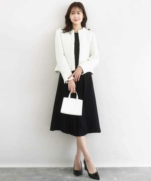 Maison de CINQ / メゾン ドゥ サンク ノーカラージャケット | 【小さいサイズ】ノーカラーファンシーツイードジャケット/セットアップ対応/洗える | 詳細13