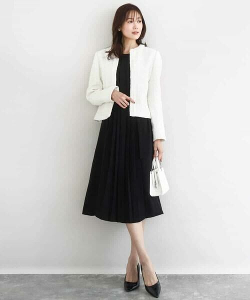 Maison de CINQ / メゾン ドゥ サンク ノーカラージャケット | 【小さいサイズ】ノーカラーファンシーツイードジャケット/セットアップ対応/洗える | 詳細14