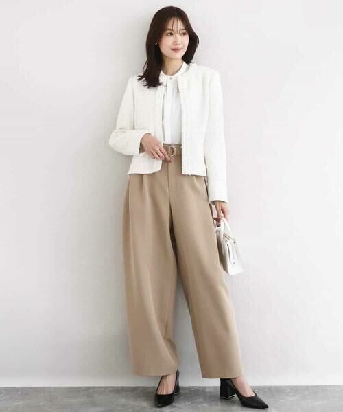 Maison de CINQ / メゾン ドゥ サンク ノーカラージャケット | 【小さいサイズ】ノーカラーファンシーツイードジャケット/セットアップ対応/洗える | 詳細17