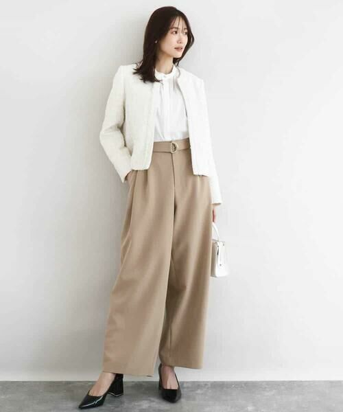 Maison de CINQ / メゾン ドゥ サンク ノーカラージャケット | 【小さいサイズ】ノーカラーファンシーツイードジャケット/セットアップ対応/洗える | 詳細18