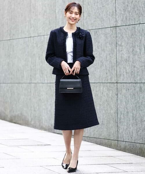 Maison de CINQ / メゾン ドゥ サンク ノーカラージャケット | 【小さいサイズ】ノーカラーファンシーツイードジャケット/セットアップ対応/洗える | 詳細2