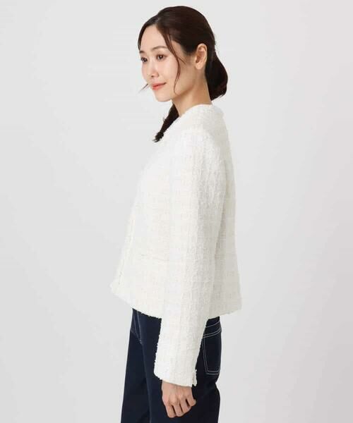 Maison de CINQ / メゾン ドゥ サンク ノーカラージャケット | 【小さいサイズ】ノーカラーファンシーツイードジャケット/セットアップ対応/洗える | 詳細21