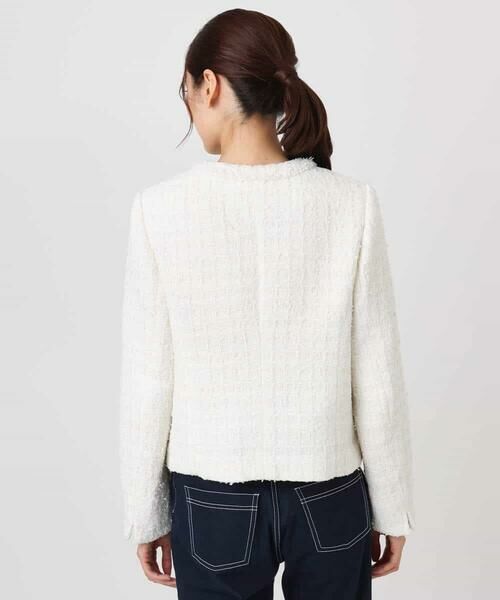 Maison de CINQ / メゾン ドゥ サンク ノーカラージャケット | 【小さいサイズ】ノーカラーファンシーツイードジャケット/セットアップ対応/洗える | 詳細22