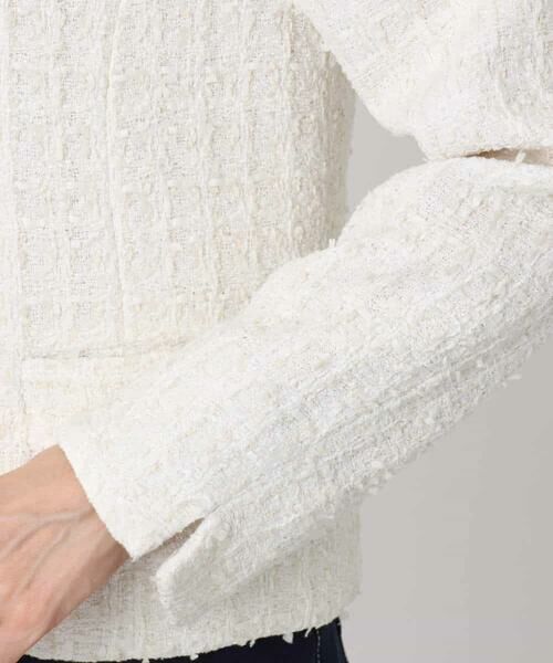 Maison de CINQ / メゾン ドゥ サンク ノーカラージャケット | 【小さいサイズ】ノーカラーファンシーツイードジャケット/セットアップ対応/洗える | 詳細24
