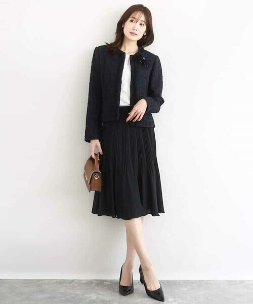 Maison de CINQ / メゾン ドゥ サンク ノーカラージャケット | 【小さいサイズ】ノーカラーファンシーツイードジャケット/セットアップ対応/洗える | 詳細6