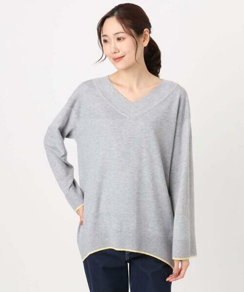 Maison de CINQ / メゾン ドゥ サンク ニット・セーター | 配色ラインVネックニット/洗える | 詳細10