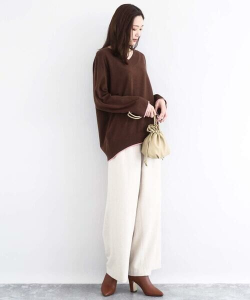 Maison de CINQ / メゾン ドゥ サンク ニット・セーター | 配色ラインVネックニット/洗える | 詳細15