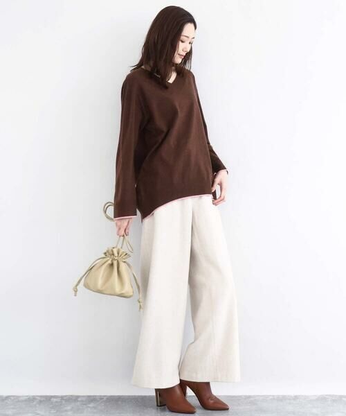 Maison de CINQ / メゾン ドゥ サンク ニット・セーター | 配色ラインVネックニット/洗える | 詳細17