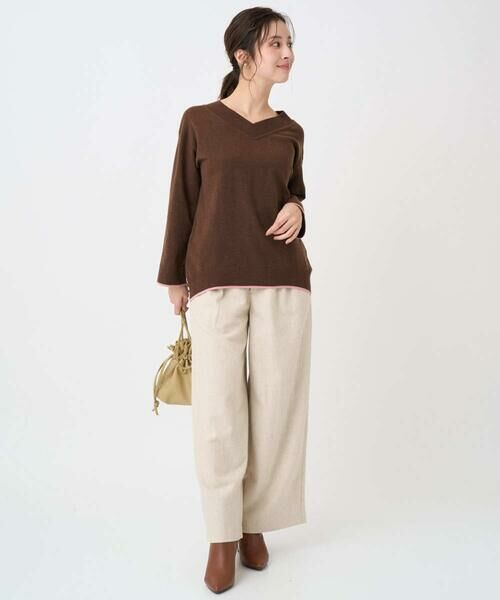 Maison de CINQ / メゾン ドゥ サンク ニット・セーター | 【小さいサイズ】配色ラインVネックニット/洗える | 詳細21