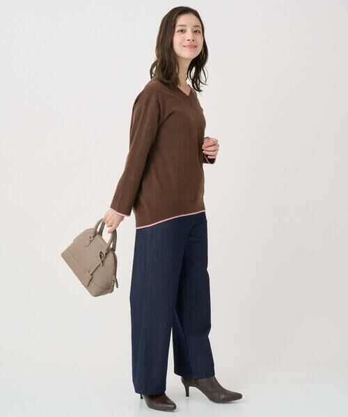 Maison de CINQ / メゾン ドゥ サンク ニット・セーター | 【小さいサイズ】配色ラインVネックニット/洗える | 詳細24