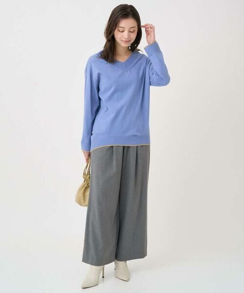 Maison de CINQ / メゾン ドゥ サンク ニット・セーター | 【小さいサイズ】配色ラインVネックニット/洗える | 詳細29