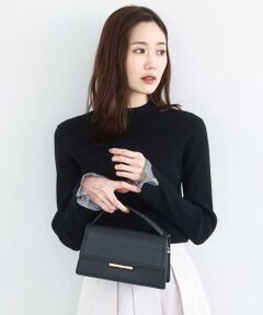 Maison de CINQ / メゾン ドゥ サンク ニット・セーター | 千鳥格子柄シフォンレイヤード風ハイゲージニット/洗える