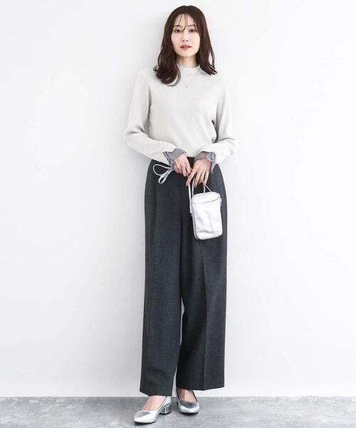 Maison de CINQ / メゾン ドゥ サンク ニット・セーター | 千鳥格子柄シフォンレイヤード風ハイゲージニット/洗える | 詳細18