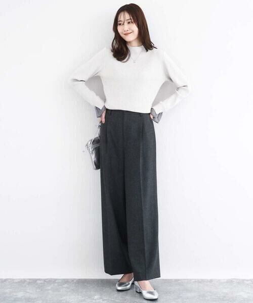 Maison de CINQ / メゾン ドゥ サンク ニット・セーター | 千鳥格子柄シフォンレイヤード風ハイゲージニット/洗える | 詳細19