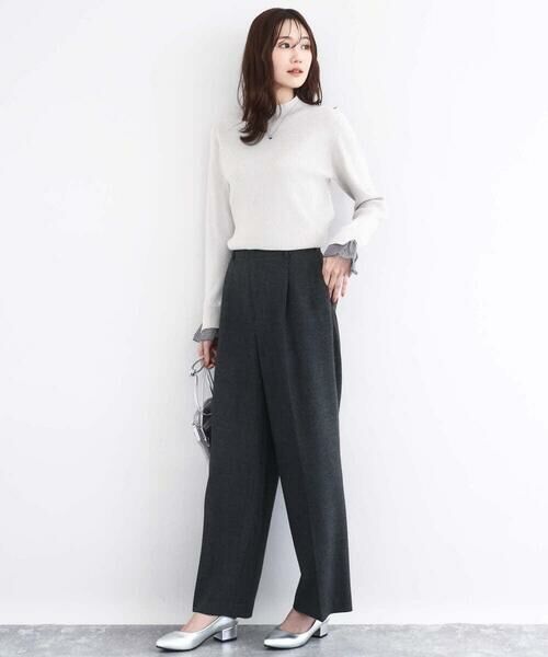 Maison de CINQ / メゾン ドゥ サンク ニット・セーター | 千鳥格子柄シフォンレイヤード風ハイゲージニット/洗える | 詳細20