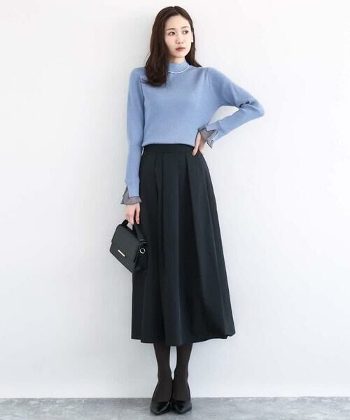 Maison de CINQ / メゾン ドゥ サンク ニット・セーター | 千鳥格子柄シフォンレイヤード風ハイゲージニット/洗える | 詳細21