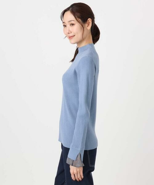 Maison de CINQ / メゾン ドゥ サンク ニット・セーター | 千鳥格子柄シフォンレイヤード風ハイゲージニット/洗える | 詳細3