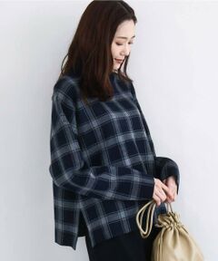 Maison de CINQ / メゾン ドゥ サンク ニット・セーター | チェック柄ニットプルオーバー/洗える