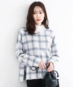 Maison de CINQ / メゾン ドゥ サンク ニット・セーター | チェック柄ニットプルオーバー/洗える