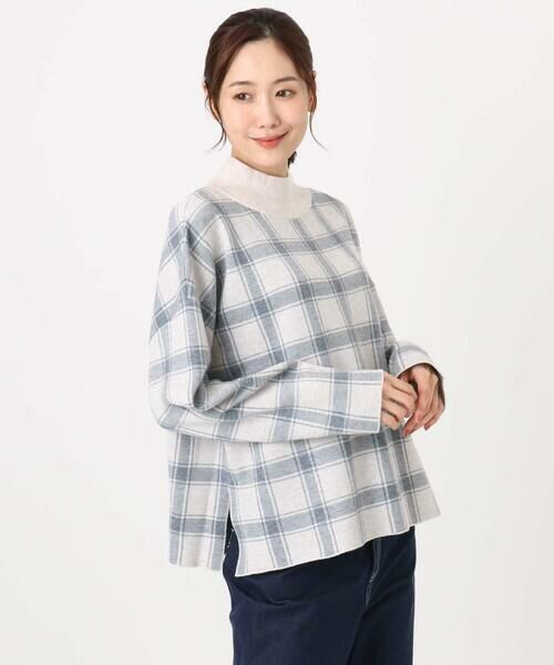 Maison de CINQ / メゾン ドゥ サンク ニット・セーター | チェック柄ニットプルオーバー/洗える | 詳細1