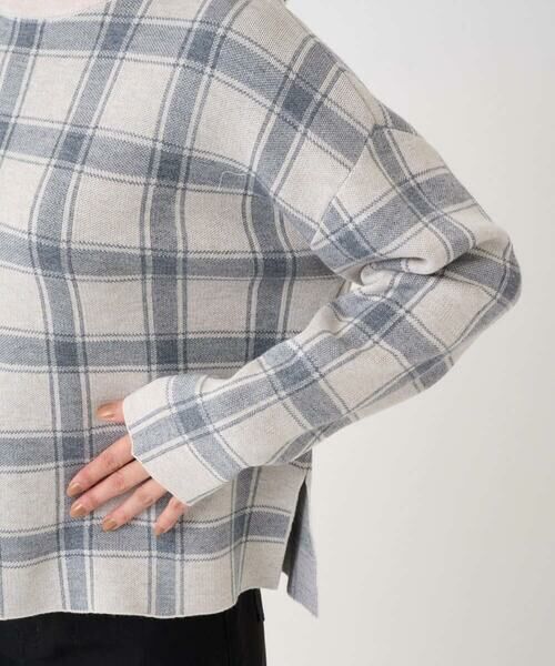 Maison de CINQ / メゾン ドゥ サンク ニット・セーター | 【小さいサイズ】チェック柄ニットプルオーバー/洗える | 詳細10