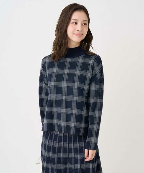Maison de CINQ / メゾン ドゥ サンク ニット・セーター | 【小さいサイズ】チェック柄ニットプルオーバー/洗える | 詳細2