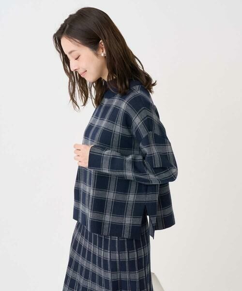 Maison de CINQ / メゾン ドゥ サンク ニット・セーター | 【小さいサイズ】チェック柄ニットプルオーバー/洗える | 詳細3